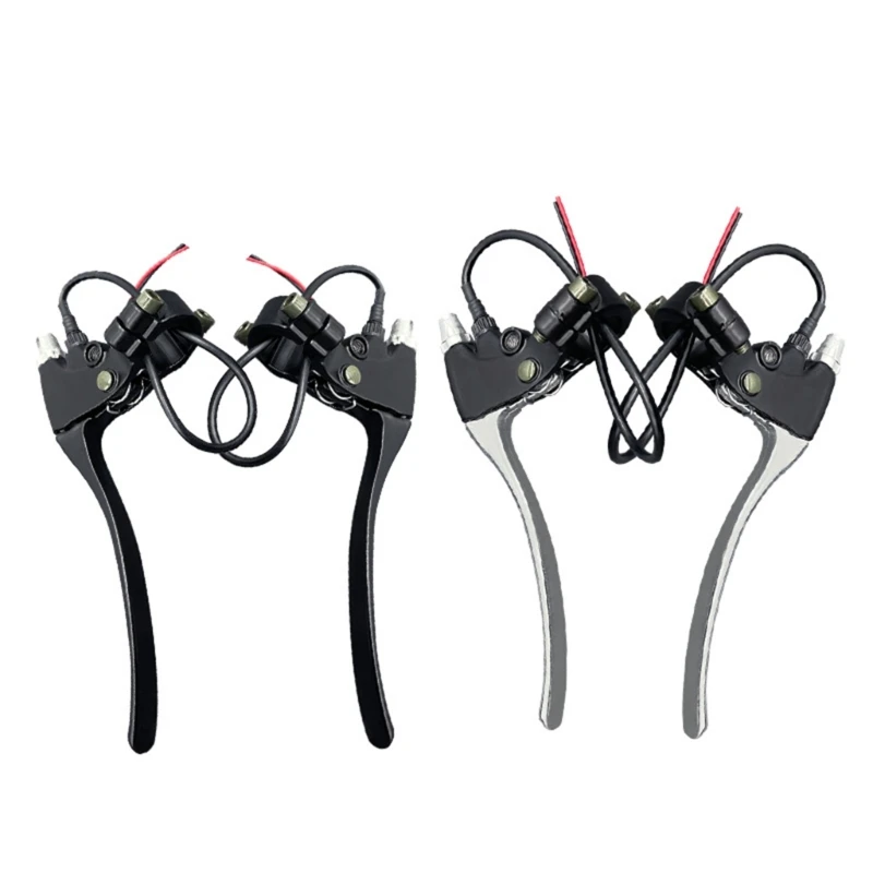 Brake Lever, 1 Pair E-Bike Mechanical Brake Lever Short Lever Cutout, Electric Bike Brake Level Handle Bar Replacements