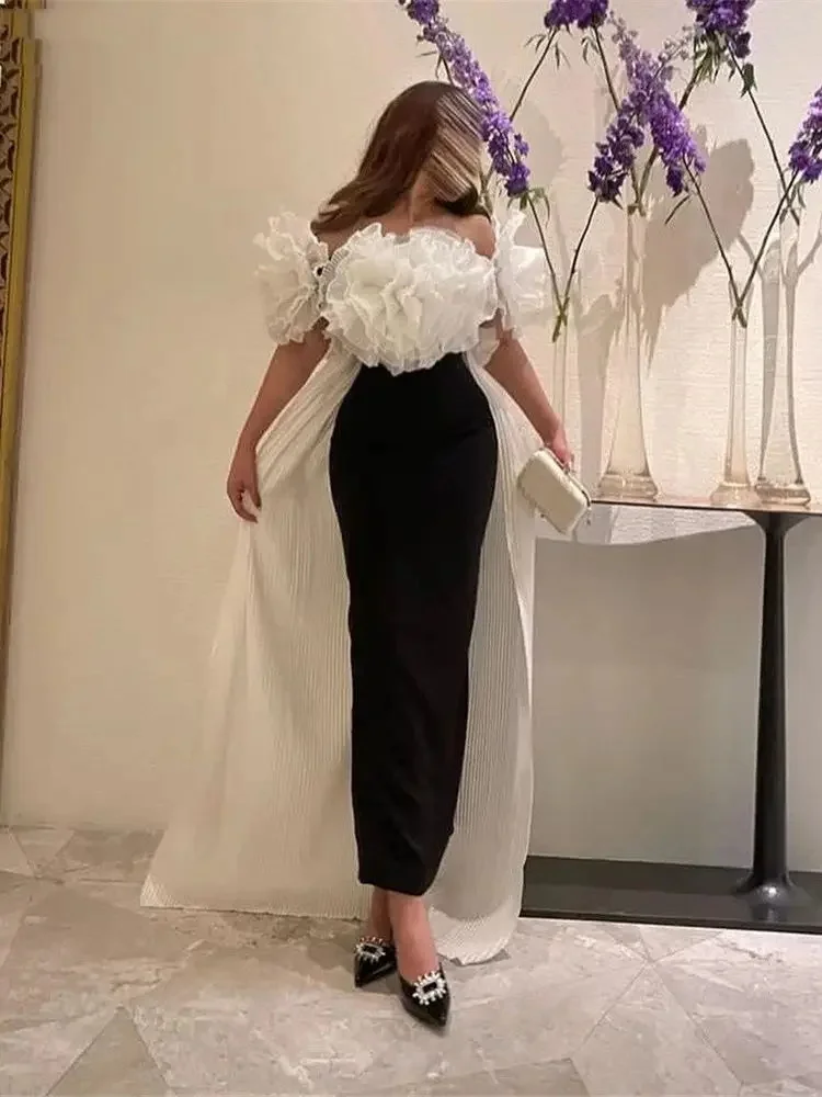 

Off the Shoulder Evening Dress Tea Length Saudi Arabia Sexy Birthday Club Elegant dresses for women Summer 2024فساتين للمناسبات