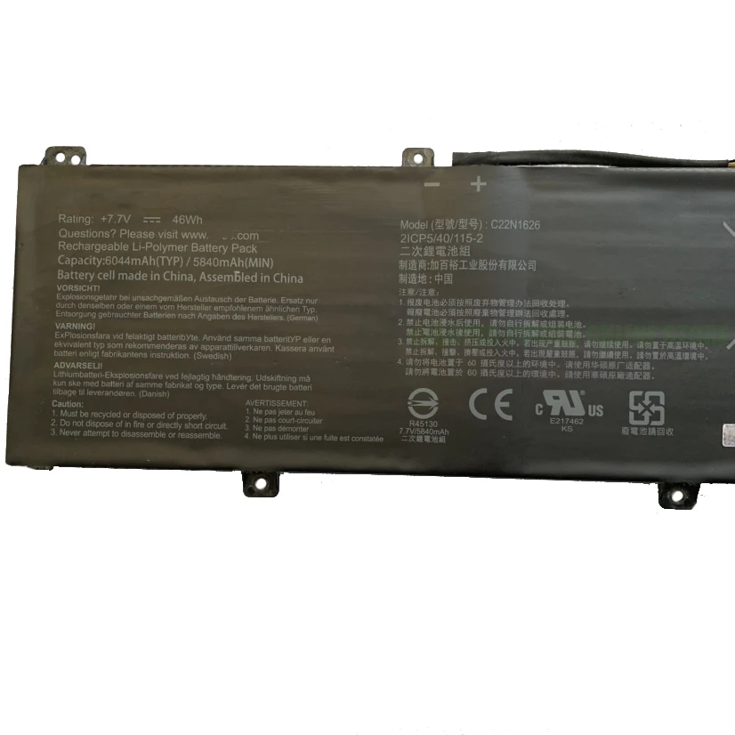 CP Original Laptop Battery C22N1626 7.7V/46Wh/6044mAh For Chromebook Flip C213NA-1A C213SA C213NA C213SA Series Notebook