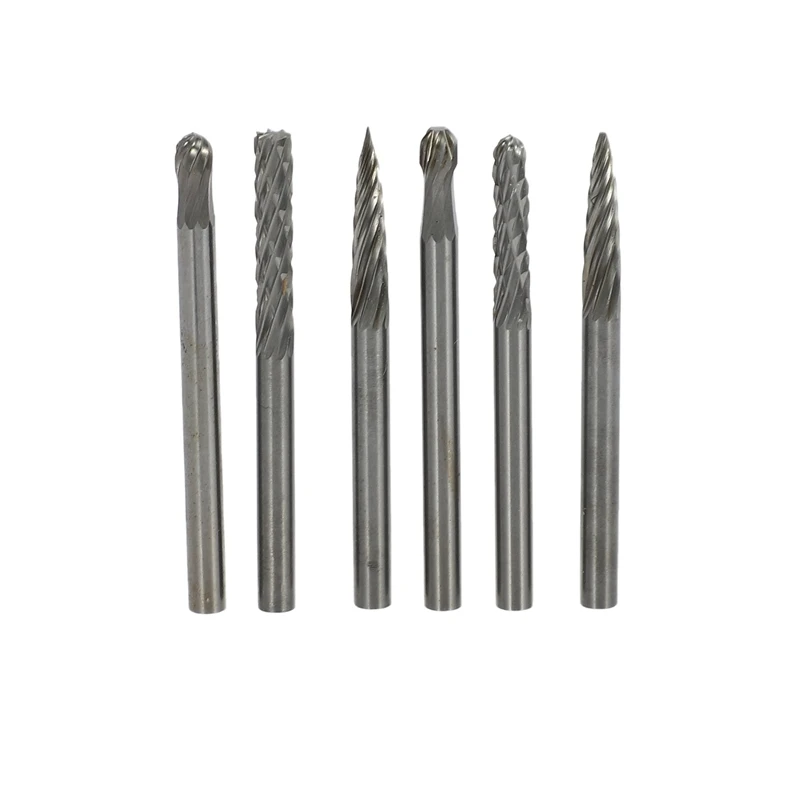 60Pc Full Double Grain Tungsten Carbide Rotary Burr Milling Cutter Milling Cutter Bit Set Mini Drill Rotating Tool
