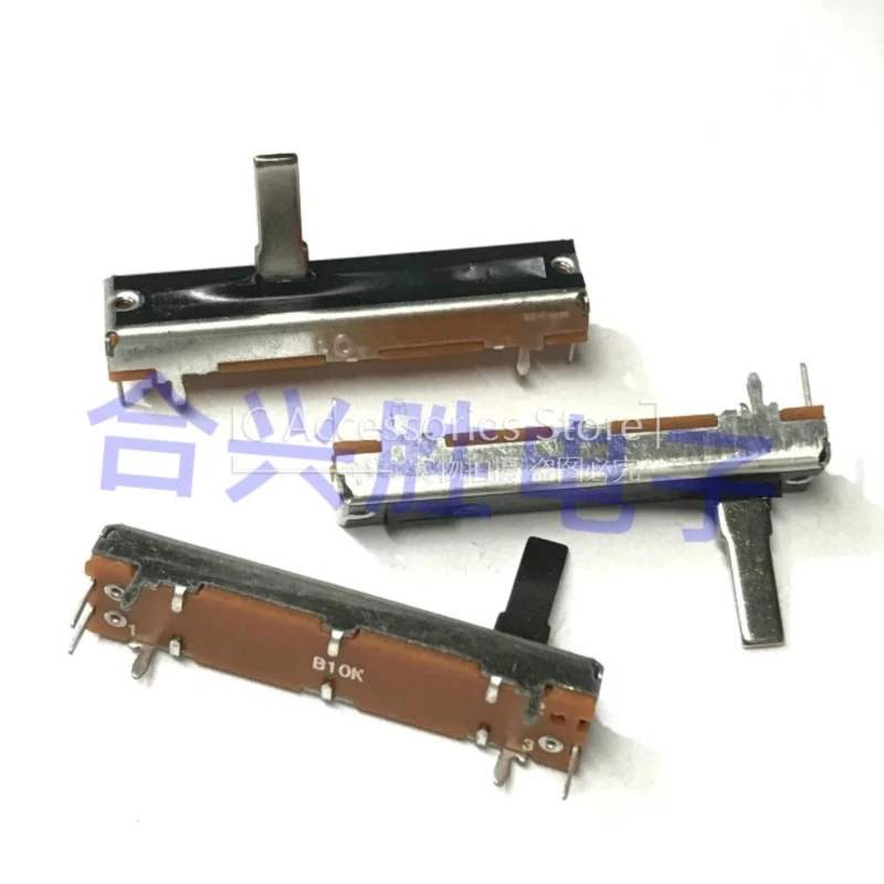 3PCS SC3021N Single 45MM Sliding Potentiometer B10K Mixer Fader Straight Slide 3Pin Handle Length 15MM