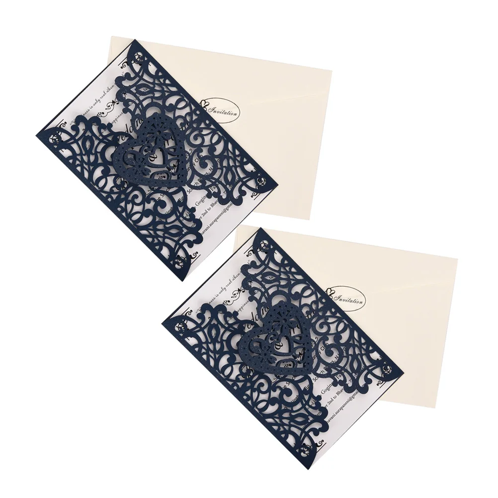 

10 Sets Invitation Cards Romantic Wedding Invitations Hallow Cards European Style High Quality Paper Environmental Non Toxic