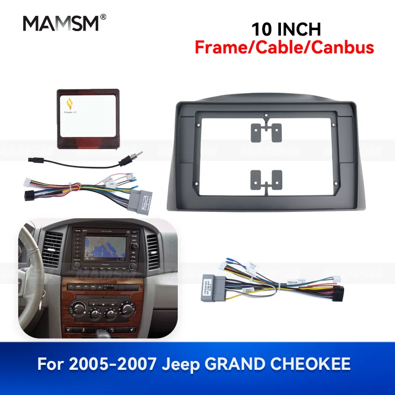 

MAMSM 10 дюймов для Jeep GRAND CHEOKEE Android 2005-2007 автомобильный радиоприемник стерео рамка GPS MP4 мультимедийный жгут проводов Canbus Box