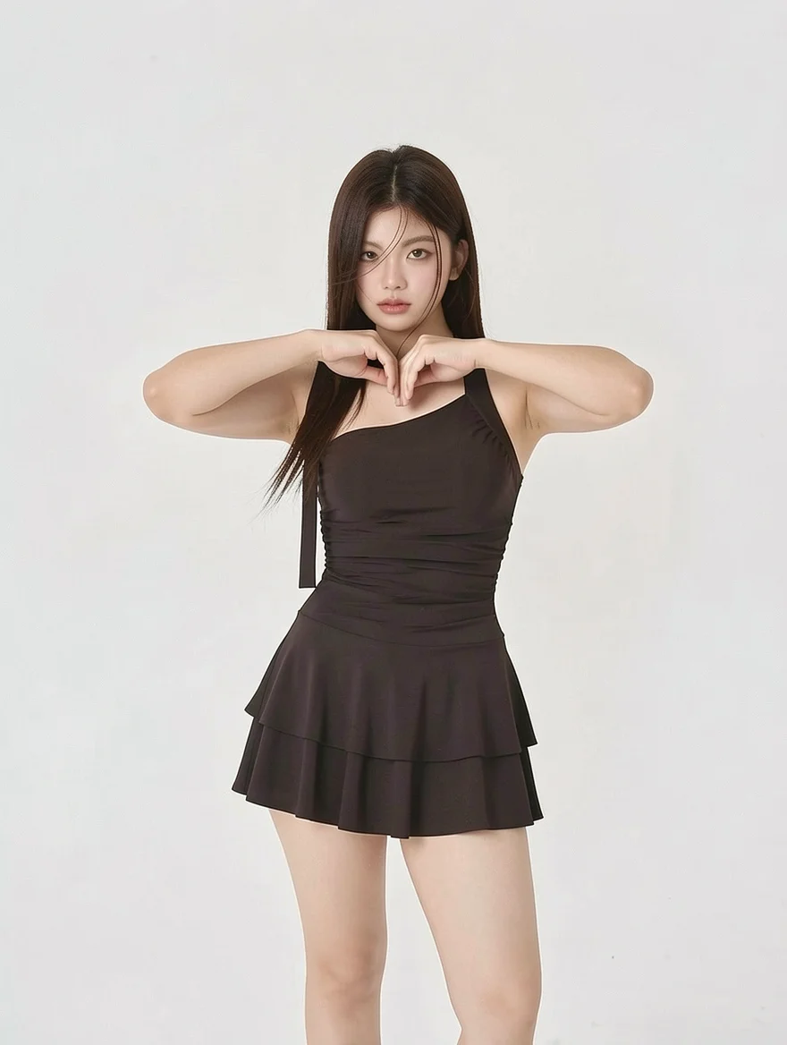 

Цельный купальник XiaoNan для женщин: комфортный, больших размеров, термокупальник для спа, милый стиль, высокая эластичность, со съемными вкладышами для груди