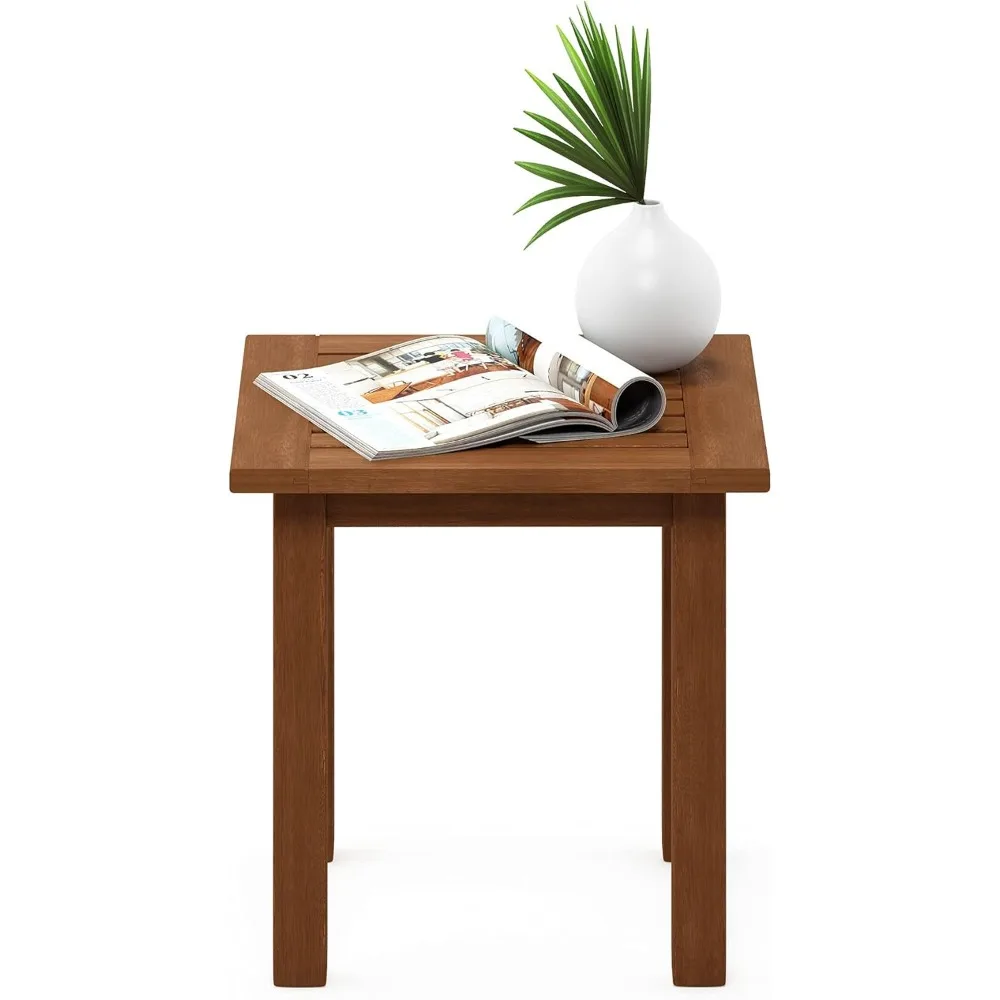 Natural Hardwood Outdoor Patio End Table