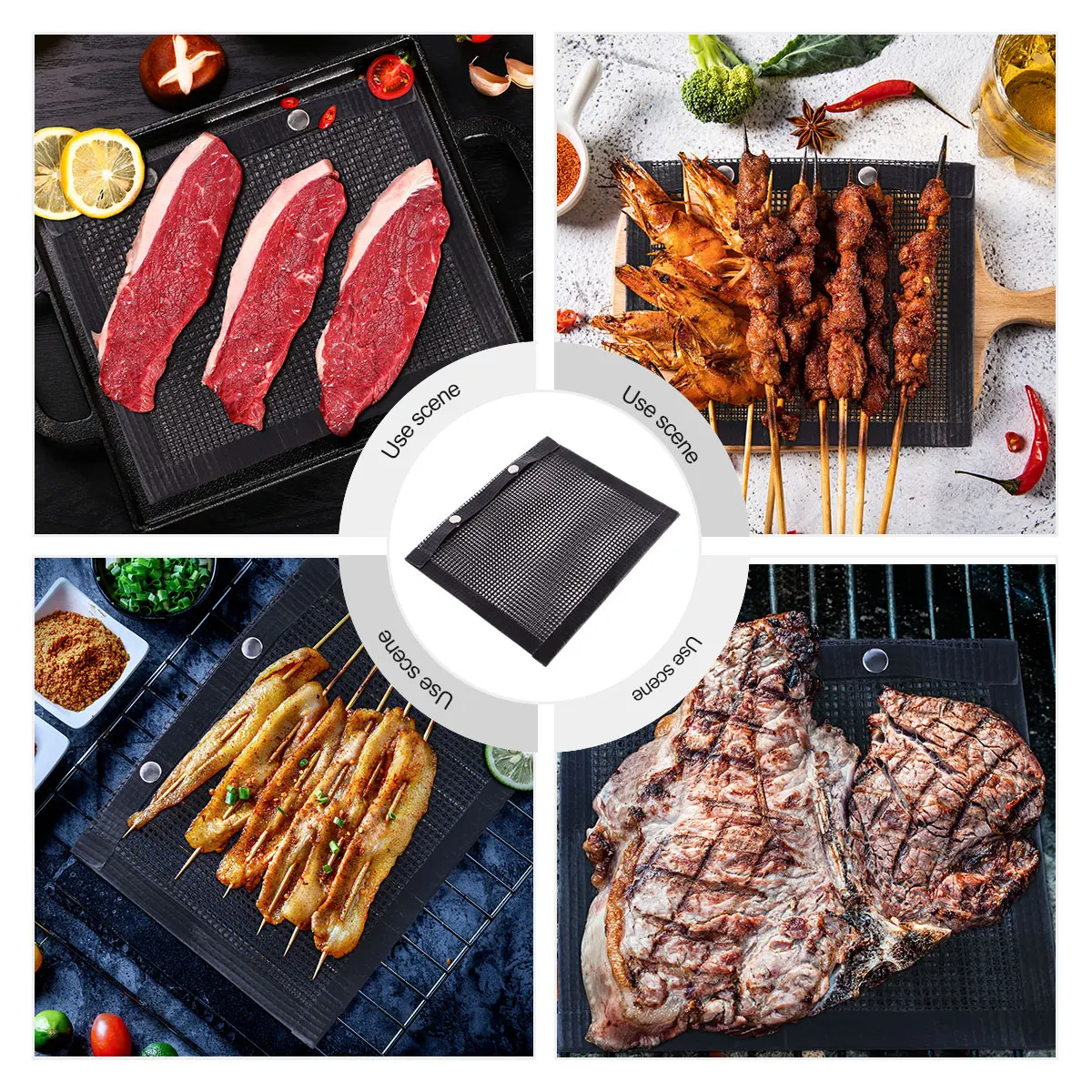 

Barbecue Mat Baking Liner Non-Stick BBQ Grill Mesh Bag Reusable Accessories Pad Grid