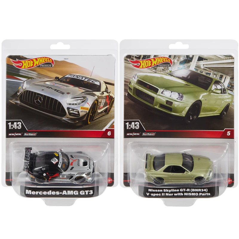 Hot Wheels Cars Jeep Wrangler Ford Mustang Mach AMG GT3 NISSAN SKYLINE GTR 1/43 Metal Die-cast Model Toy Vehicles HMD41