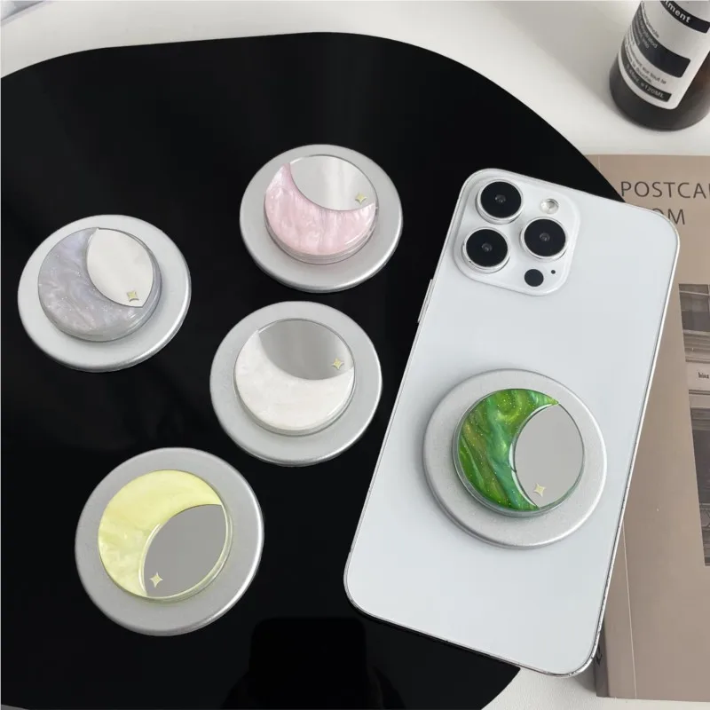 MagSafe Moon Mirror For Magnetic Phone Grip Holder, Pearl Shell Texture Pop Socket with Makeup Mirror for iPhone 17 16 Pro Max - view 2