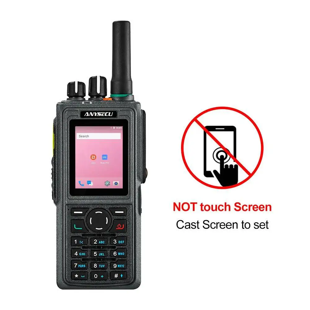 

Anysecu HD760 4G LTE POC Radio IP67 Waterproof Walkie with Real-ptt Zello Android 7.1 Walkie Talkie GPS Type-C and M6 Interfaces