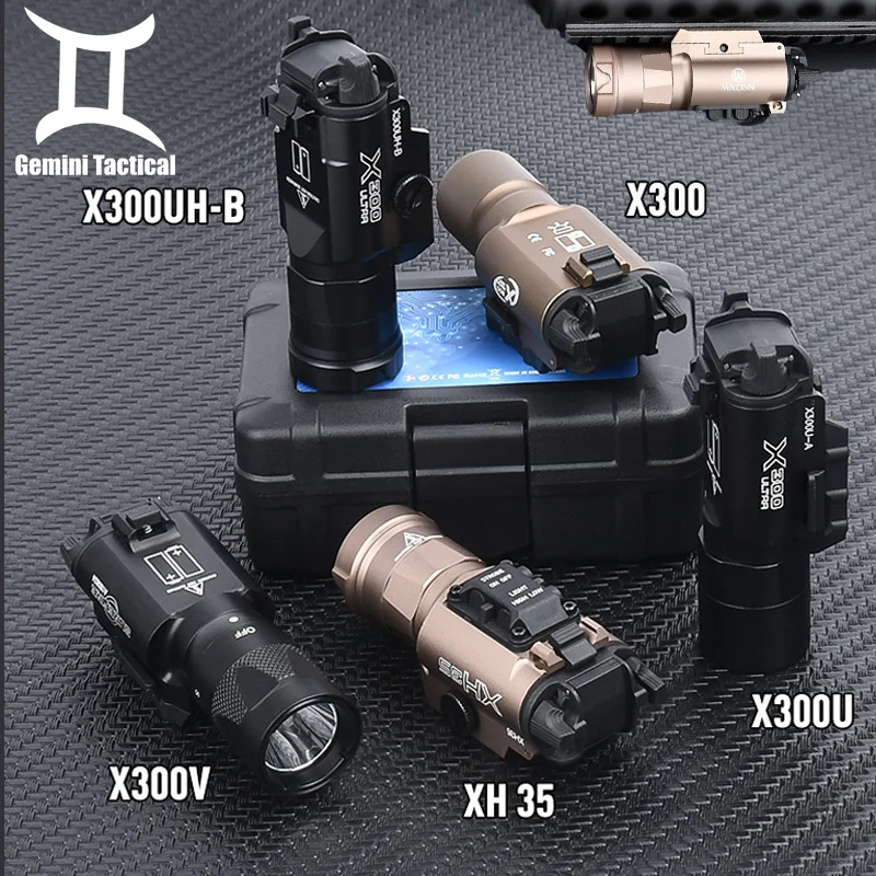 

Tactical X300 Flashlight Set Strobe X300V Scout Light X300U XH35 X300UH-B Wadsn Hunting Pistol Spotlight SF Dual Function Switch