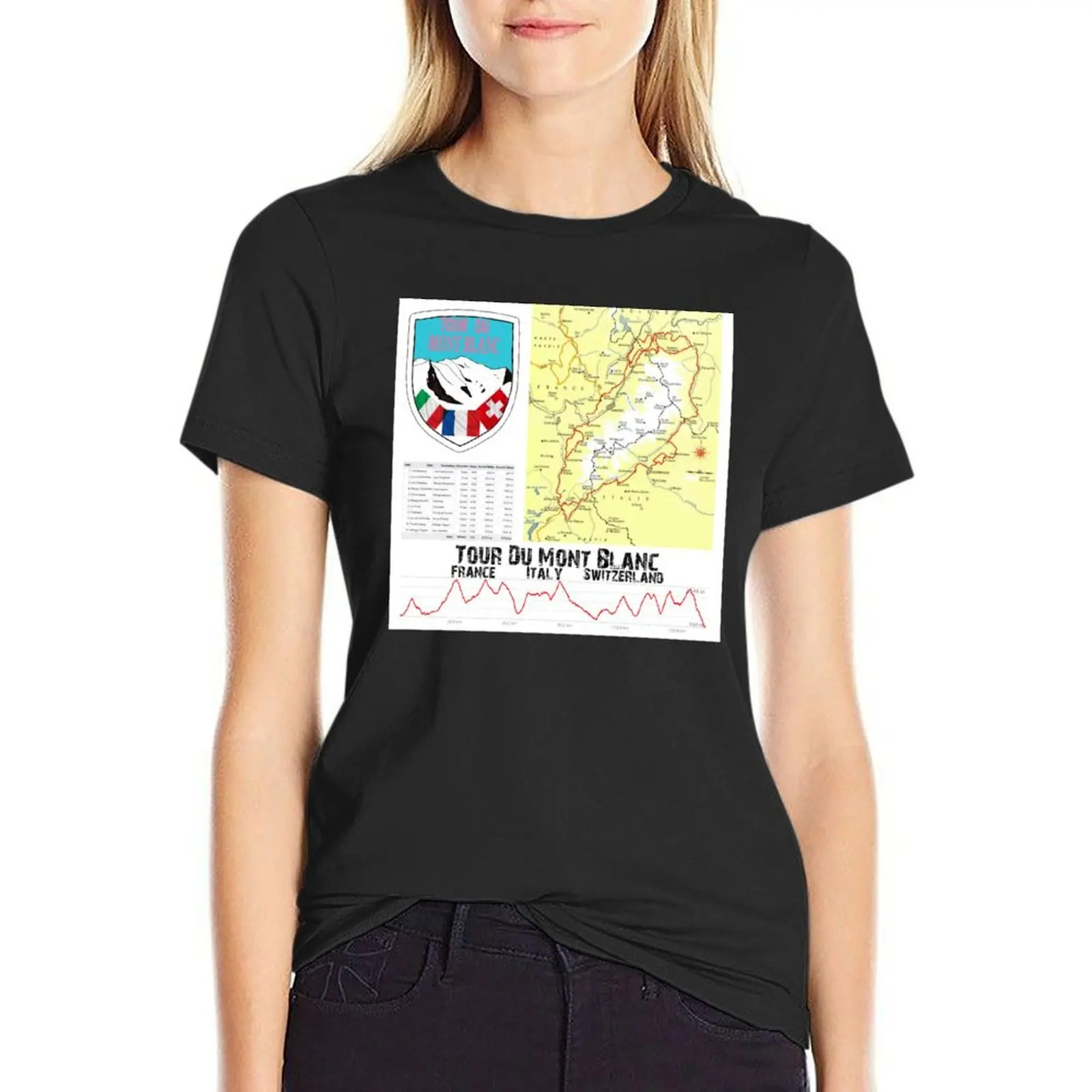 

Tour Du Mont-Blanc T-Shirt animal prinfor summer tops plus sizes Women clothing