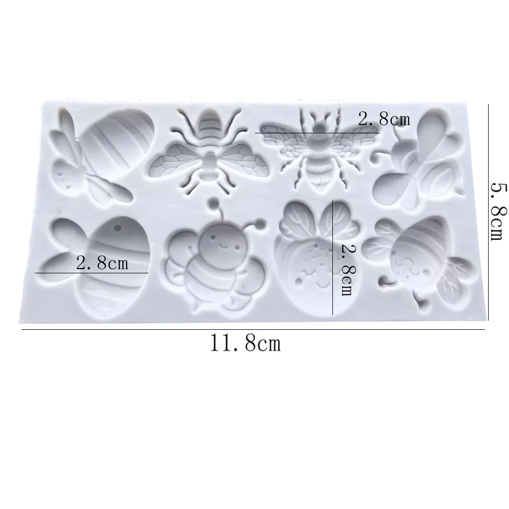 8-teilige Biene Silikonform Fondant Kuchen Dekoration Schokoladenform Epoxy Dry Pace Form Kuchen Dekoration Zubehör Formen – Detail 2