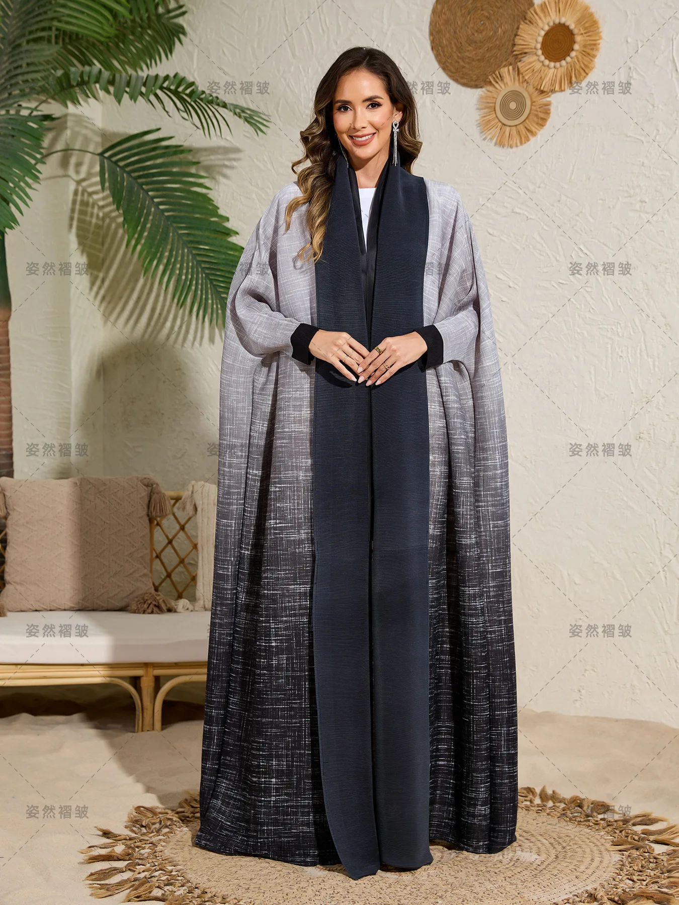 Open Eid Abaya Abaya Ramadan 2026 Muslim For Women Elegant Gowns Miyake Pleated Cardigan Coat Formal Robe Female Muslim Clothing
