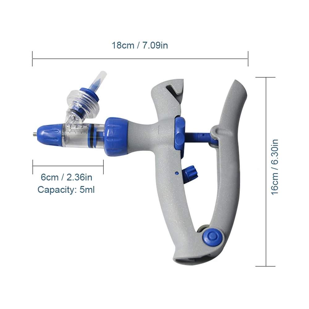 1Ml/2ml/5ml/10ml Syringe Gun Veterinary Continuous Syringe Animal Injection Adjustable Vaccine for Livestock Pig Cattle Sheep