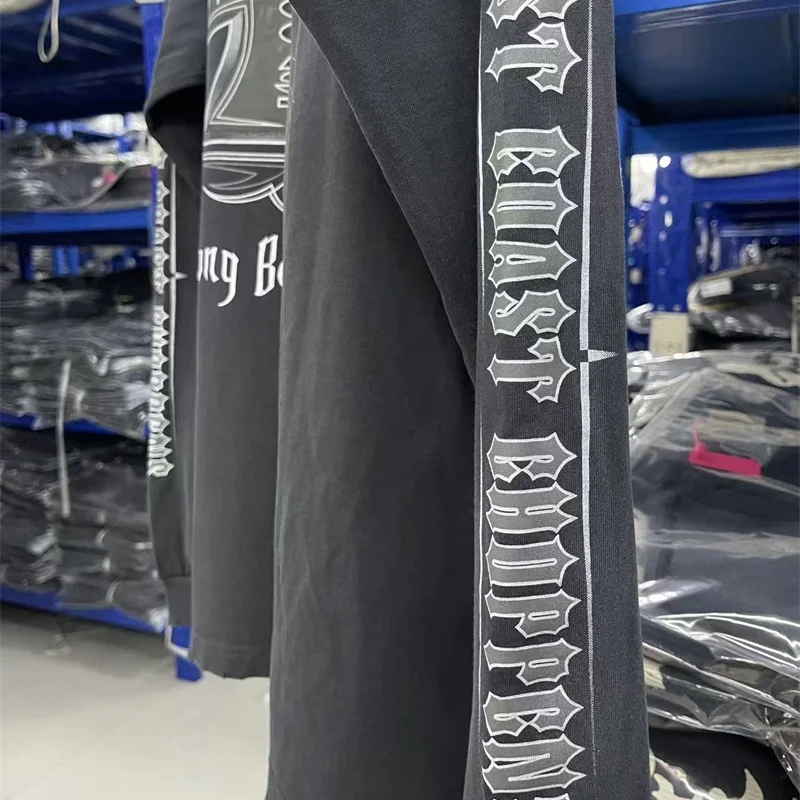 Fall New Arrival Streetwear West Coast Choppers Long-Sleeve T-Shirt Vintage Washed Blue 100% Cotton Men Women Oversized T Shirt