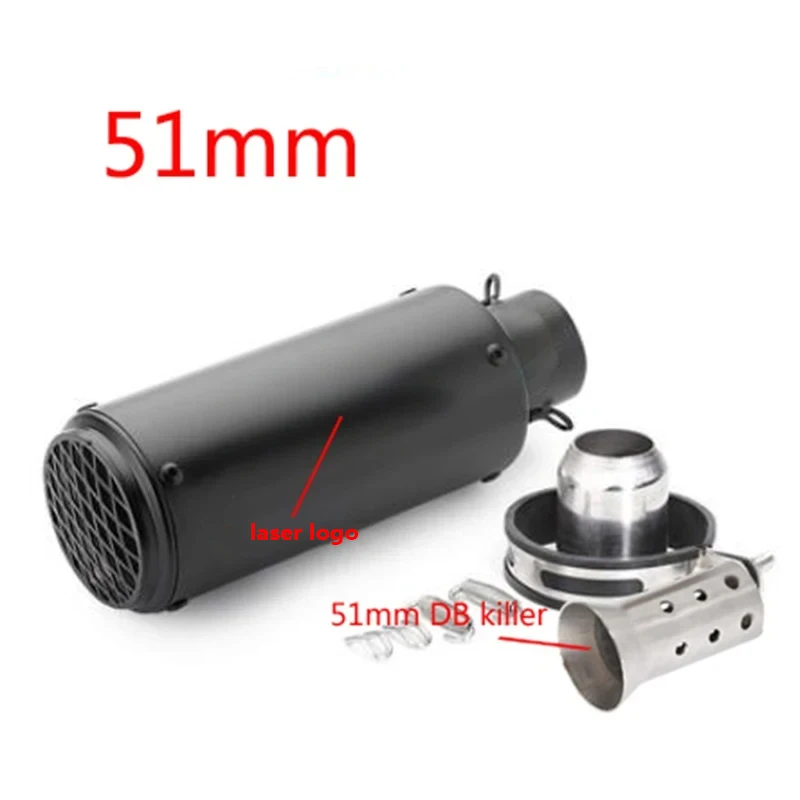 Motorfiets uitlaat inox uitlaat koolstofvezel uitlaat Universele 51/60mm met DB Killer voor z900 R3 R25 MT07 MT09 R1 Z400 Z650
