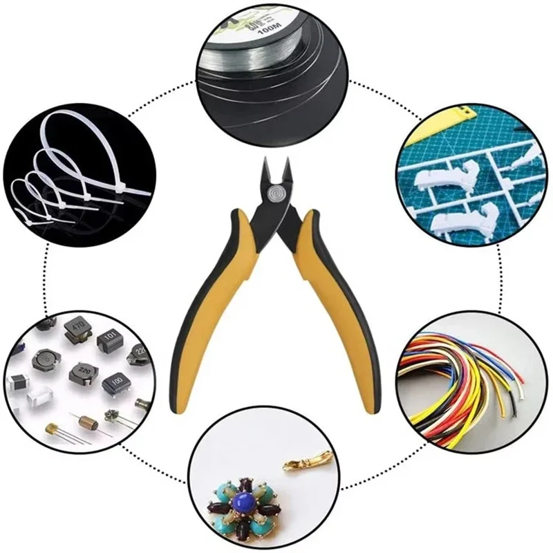 Mini Wire Cutter Diagonal Pliers Small Cutter Electronic Pliers Wires Insulating Rubber Handle Model Hand Tools DIY image 3