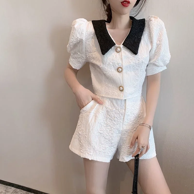 Short Sets for Women 2 Pieces Two-piece Fashion Woman Shorts Sleeve Novelties Novelty In Vacation Outfits 2024 Summer Trends Kit