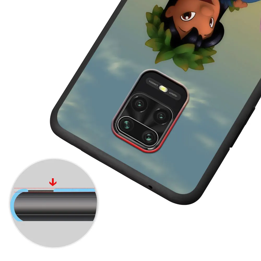Cartoon Lilo Stich Ohana Case for Xiaomi Redmi Note 10 8 8T 9 10S 11S 11 7 12 12S 11E 13 Pro Plus Soft TPU Black Phone Cover image 6
