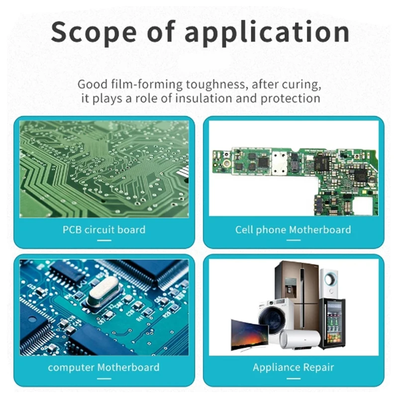 Imagem -02 - Máscara de Solda Fotossensível uv Tinta Bga Pcb Placa de Circuito Pintura Fluxo de Soldagem a Óleo Evitar Arcos Corrosivos 100g