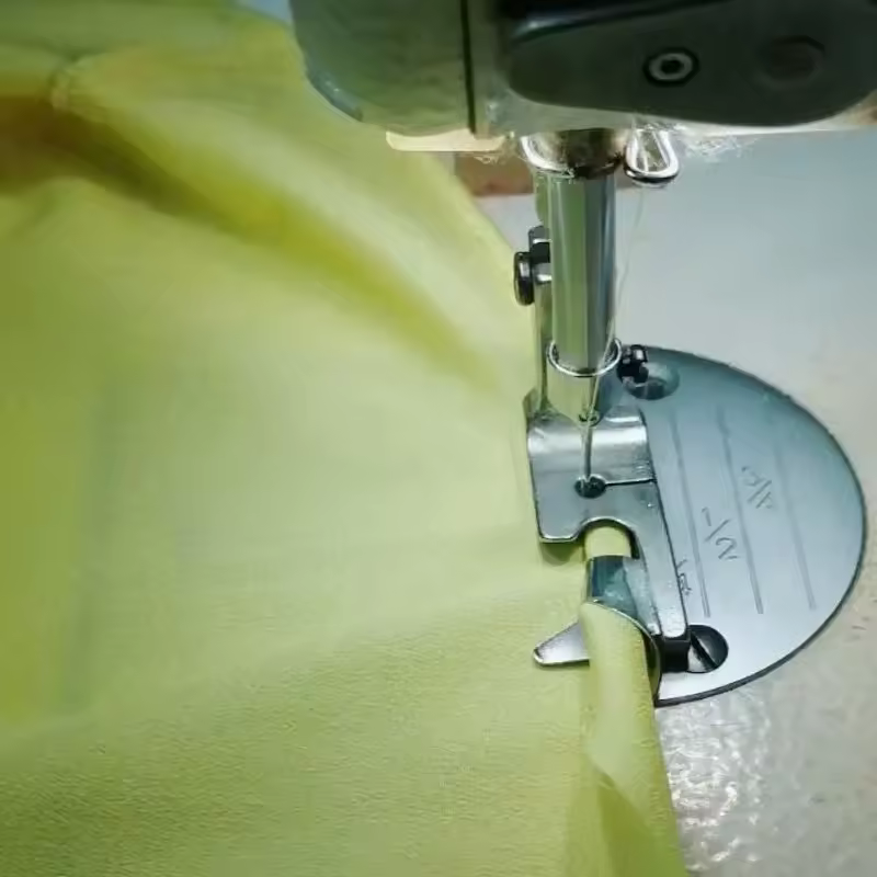 Industrial Curved Hemming Presser Foot for Silk Chiffon Skirts