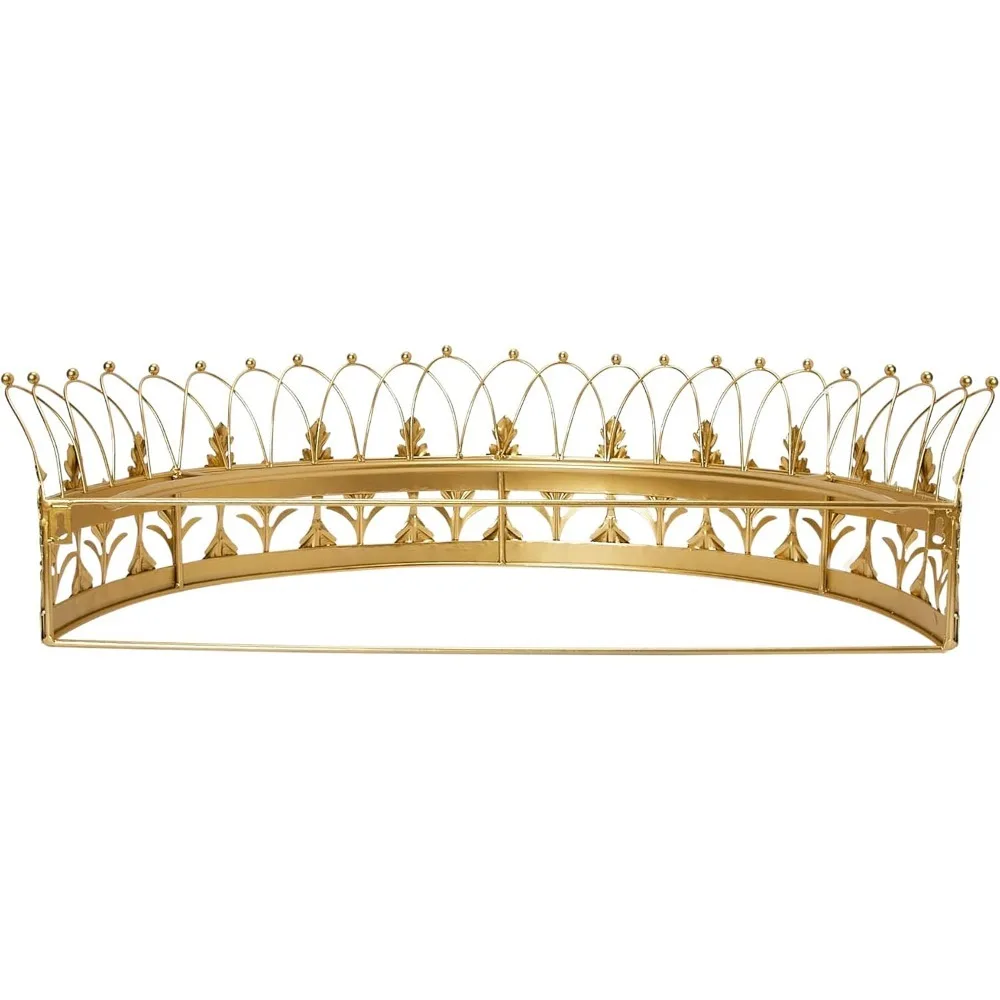 Decorative Metal Curtain Crown Gold Finish Canopy Top Bedroom Decor-Finials