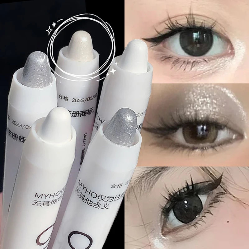 White Highlighter Eyeshadow Pencil Eye Makeup Cosmetics Stick Korean Waterproof Lying Silkworm Pen Lasting Brightening Eyeliner