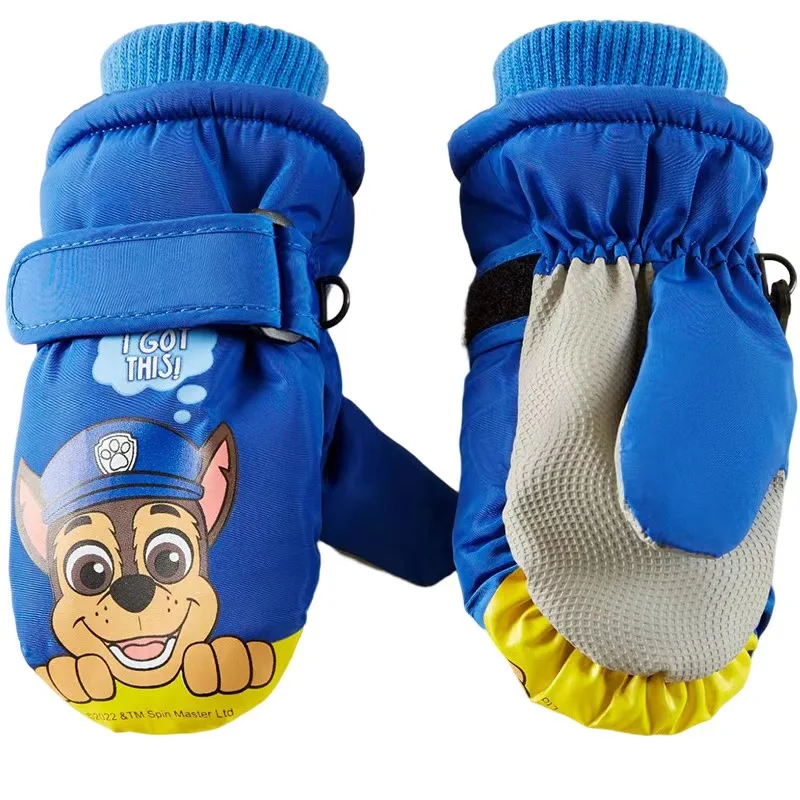 Genuine Paw Patrol Children Ski Gloves Kids Windproof Plus Velvet Mittens Winter Warm Thick Snowboard Snow Gloves Skiing Mitten