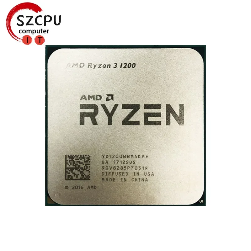 AMD Ryzen 3 1200 R3 1200 3.1 GHz Used Zen Gaming 0.014 micron Quad-Core Quad-Thread CPU  YD1200BBM4KAE Socket AM4