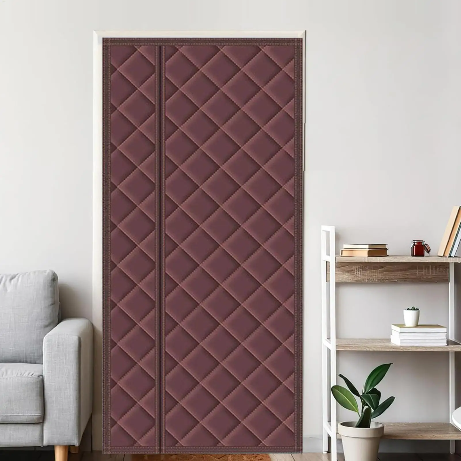 Cubierta de puerta térmica para invierno, pantalla de cierre magnético, cubierta aislante a prueba de viento para dormitorio, entrada, garaje, Patio, sótano