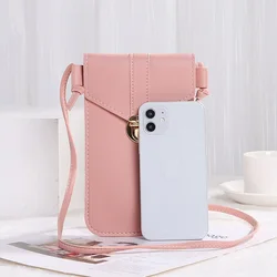 Summer Fashion Women Shoulder Bags Leather Slim Touch Screen Mobile Phone Wallet Pouch Lady Crossbody Shoulder Strap Handbag