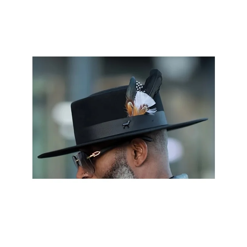 

Feather Decorated Pure Wool Hat European and American Fashion Hat