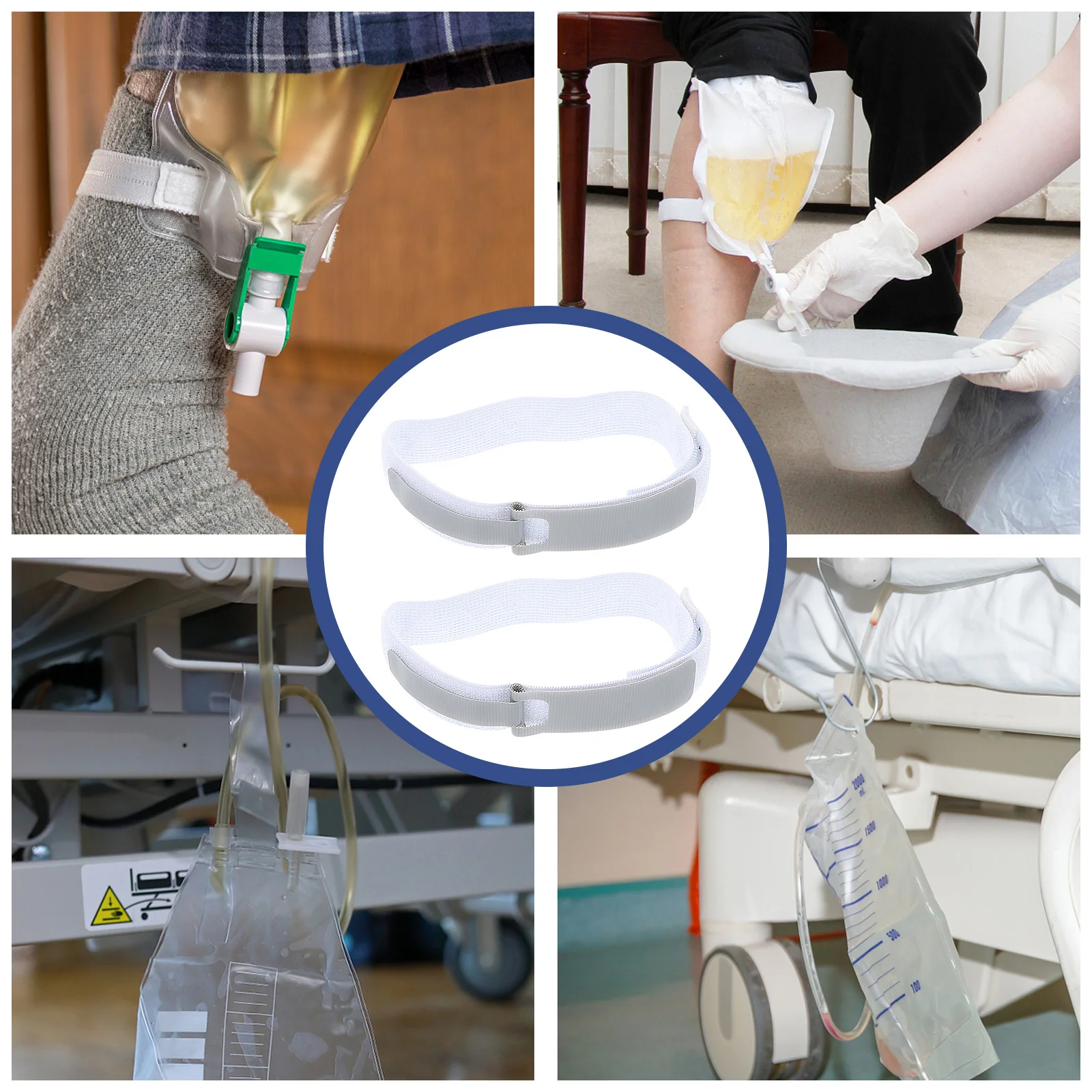 

2Pcs Catheter Straps Urine Bag Bands Exquisite Details Comfortable Wear Long Time Use for Nursing Support Universal Fixing Bands