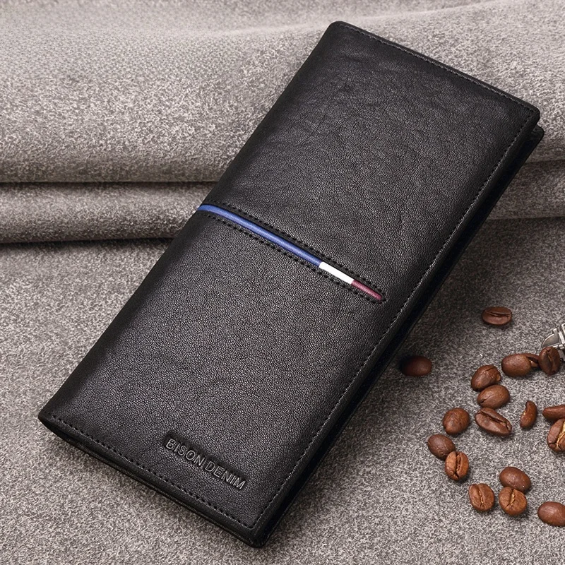 long-leather-wallet-men's-top-layer-cowhide-multi-card-slot-money-clip-korean-style-handbag-business-vertical-shape-youth