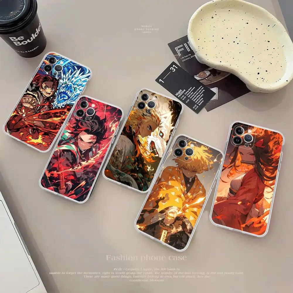 Cartoon D-DemonS Slayer Phone Case Silicone Soft for iphone 15 14 13 12 11 Pro Mini XS MAX 8 7 6 Plus X XS XR Cover