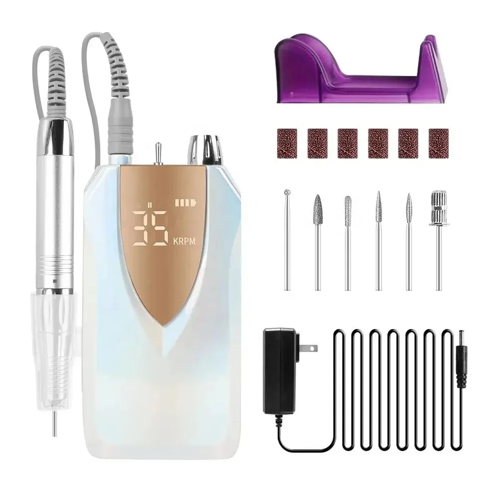 65W Rechargeable Nail Drill Electric Nail File Wireless  Polishing Machine Brushless Nail Drilling Machine