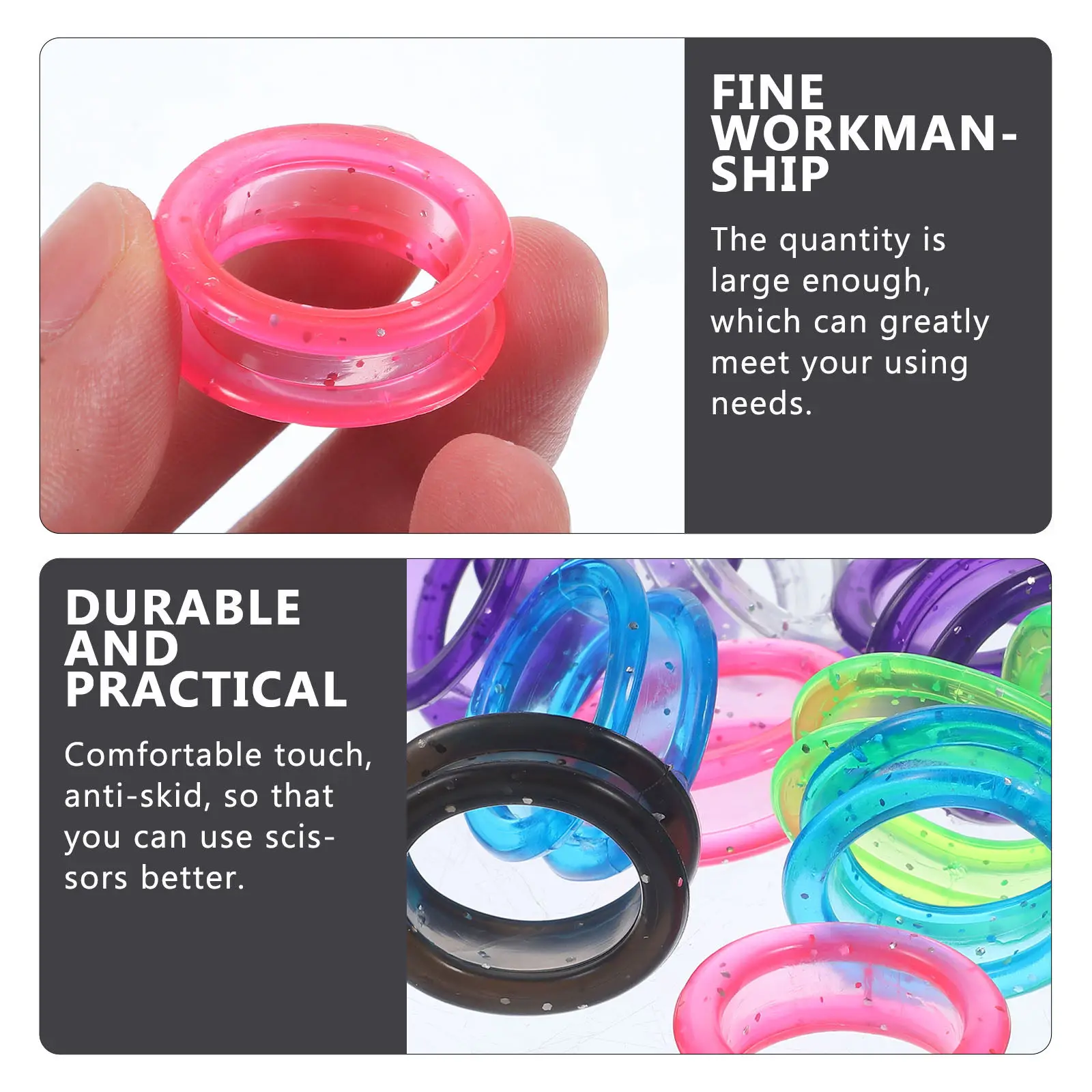 12Pcs Scissor Finger Protective Rings Silicone Colored Soft Anti-Skid Covers for Hairdressing Shears Pet Grooming