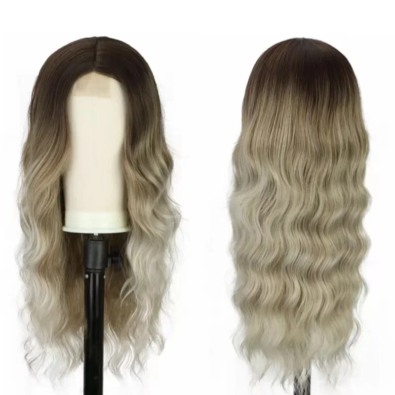 Synthetic wig long curly and big wave hair front lace wig for women