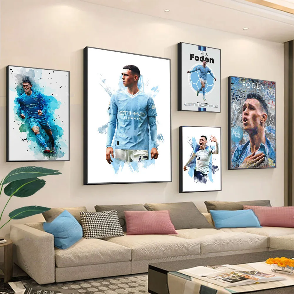 1PC F-Phil F-Foden Posters Basketball Player Canvas Art Print Home Decoration Wall Painting Picture for Boy Room Decor