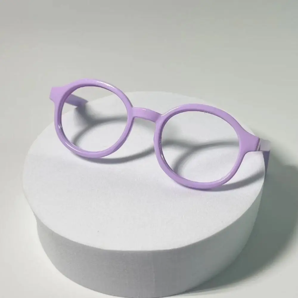 Boneca acessório macaron boneca óculos de plástico transparente boneca redonda 2.5cm 6.5cm 9cm boneca em miniatura mini óculos