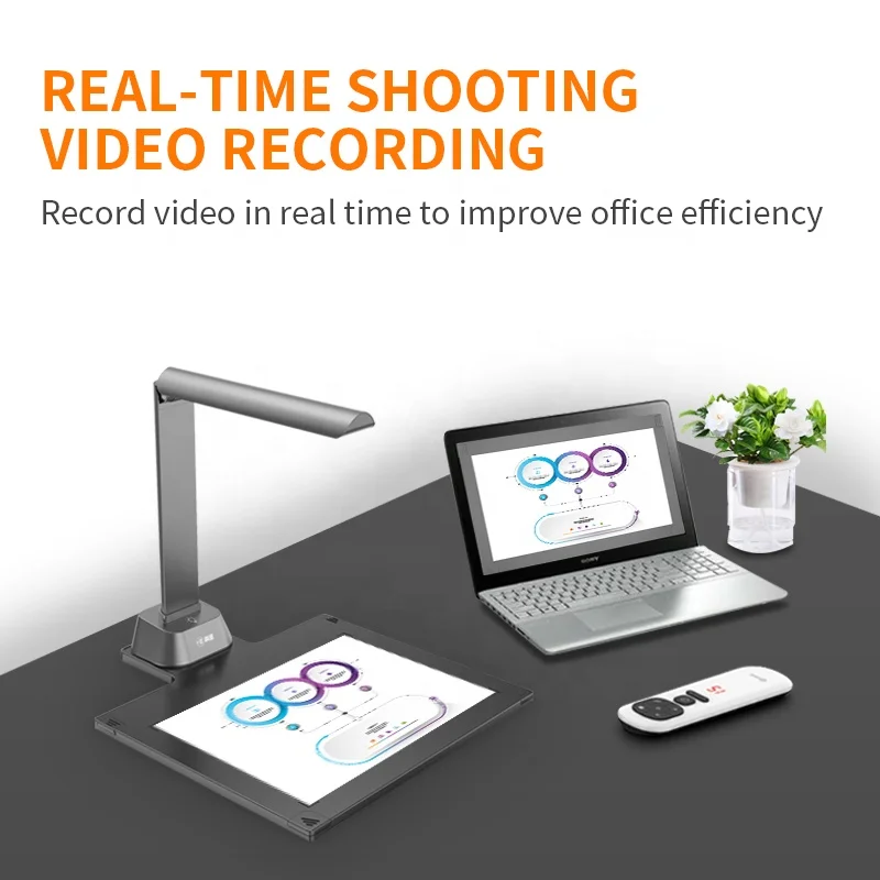 ماسح مستندات USB محمول بقوة 15 ميجابكسل OCR، ماسح ضوئي سريع أوتوماتيكي A4 للكتب، قاعدة صلبة GP1600AF-1 للمكتب المتوفر