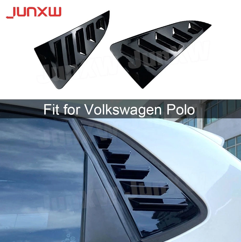 ABS Rear Window Louvers Trim for Volkswagen Polo 6R 6C 2011-2017 Shutters Blinds Cover Window Decoration Bodykits Accessories