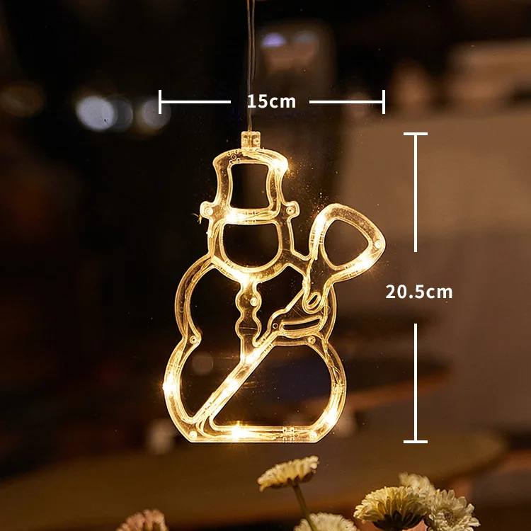 LED Sucker Light Christmas Decoration Light Santa Snowflake Elk for Home Window Ornament Happy New Year Gift Navidad Natal 2025