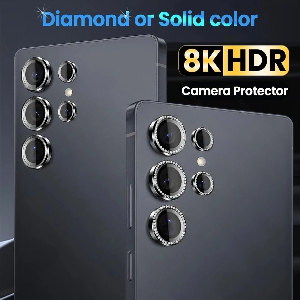 Diamond Metal Ring Camera Protector Case For Samsung Galaxy S25 S26 Ultra S25+ S 25 26 Plus 5G Full Cover Lens Protection Glass