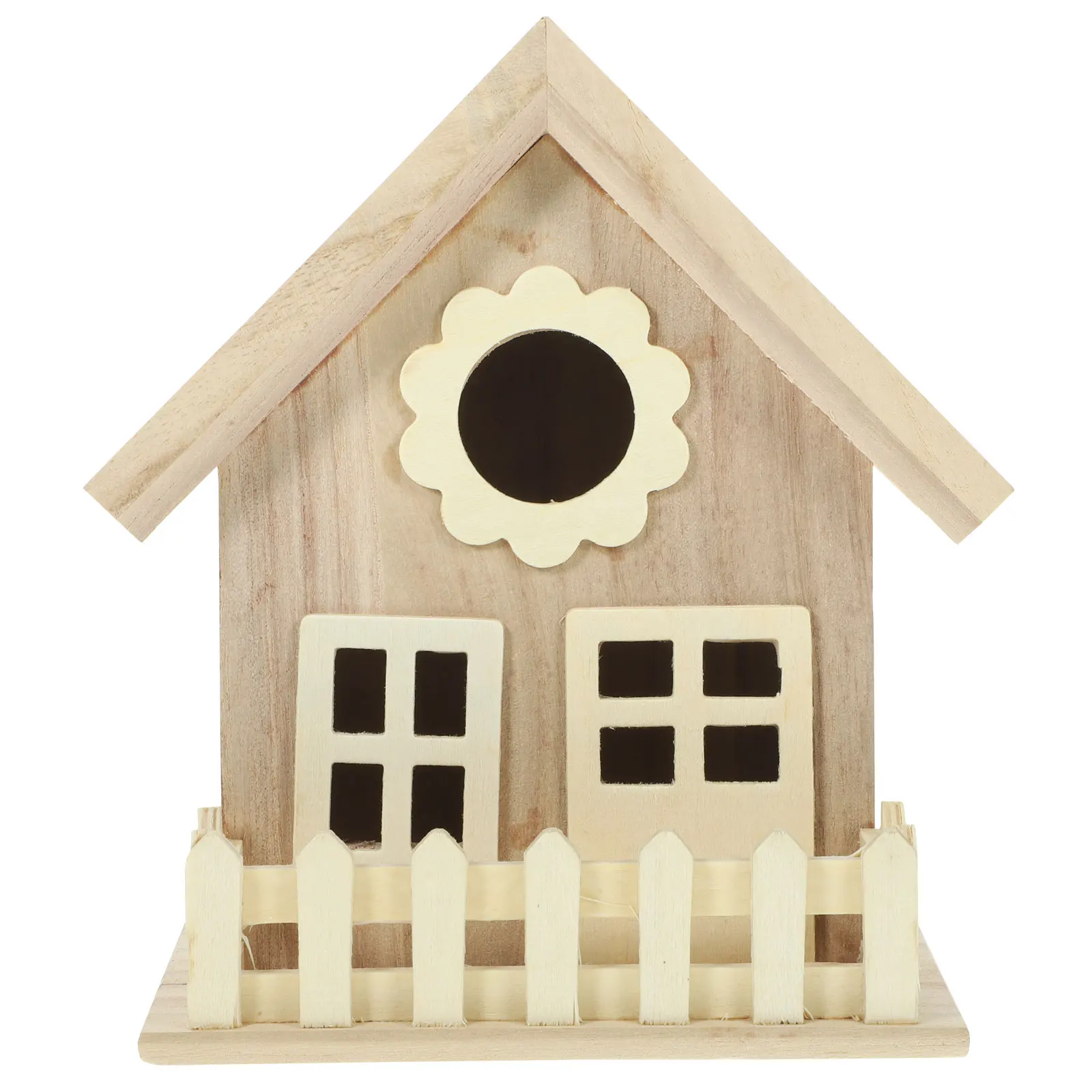 

Wooden Bird Outdoor Decorative Bird Nest Garden Home Feeding Birdhouse Feeder Yard Accessory Birdhouse Decor