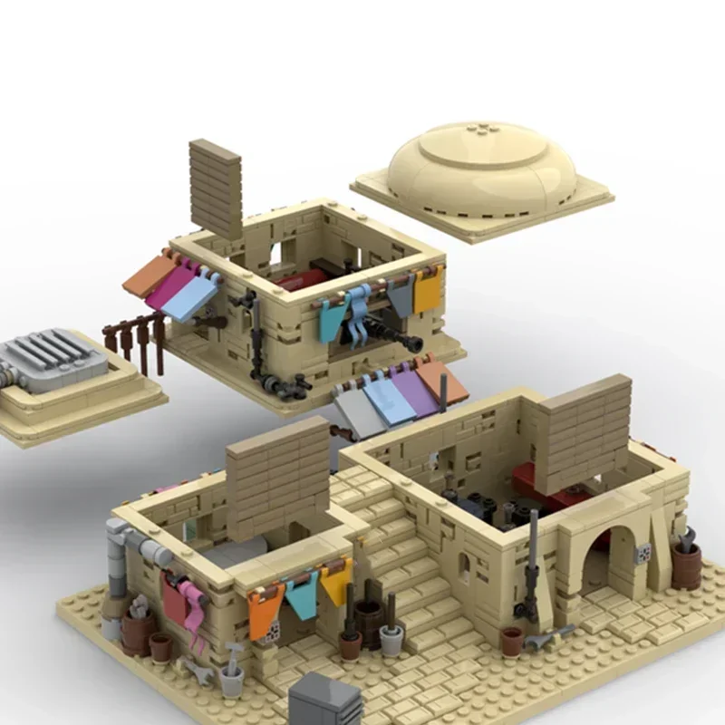 Moc Mattoni da costruzione Star Movie Modello Desert House Versione colorata Tecnologia Blocchi modulari Regalo Giocattolo di Natale Set fai da te Assemblaggio