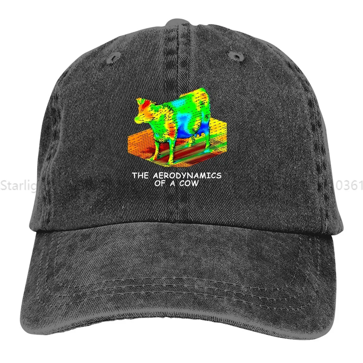 Washed Men's Baseball Cap The Aerodynamics Of A Cow Trucker Snapback Cowboy Caps Dad Hat Engineer Golf Hats