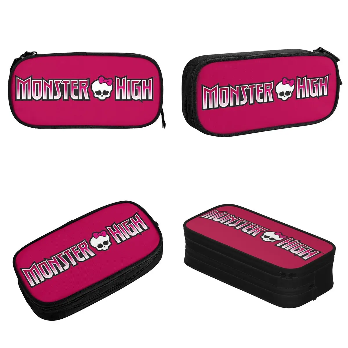 Large Capacity Pen Box Monster High Movie School Supplies Double Layer Pen Case Women Makeup Bag Suprise Gift