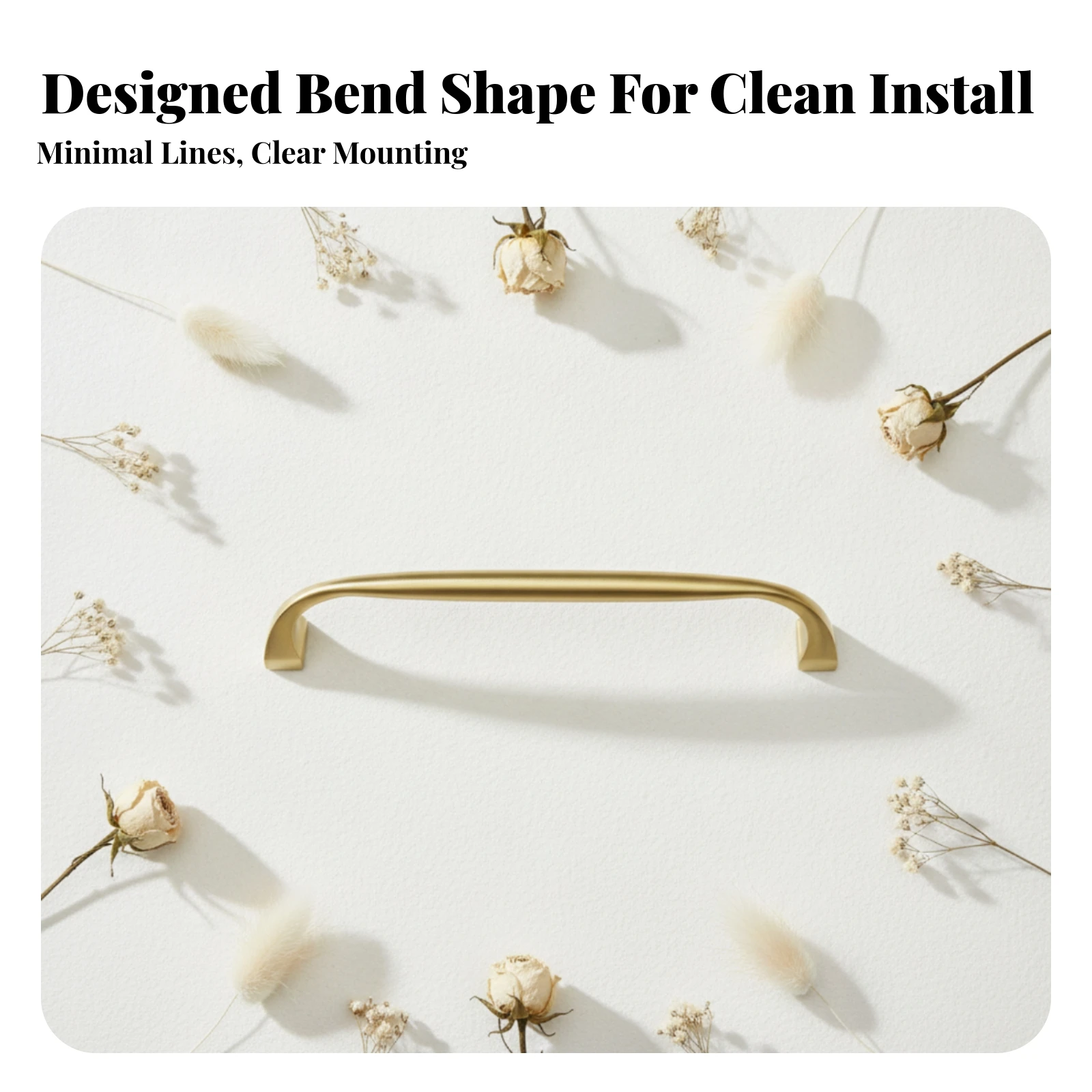 Cabinet Handle Smooth Drawer Handle Hardware Rounded Contour for Drawers, Wardrobes
