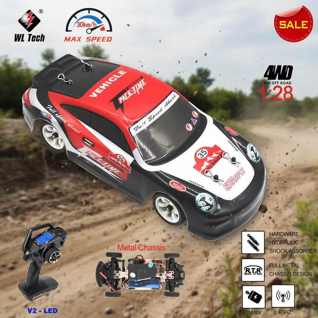

Радиоуправляемая мини-машинка WLtoys K969 1:28 4WD 2.4G для дрифта, высокоскоростная внедорожная модель из сплава, игрушка на пульте управления для детей, подарок